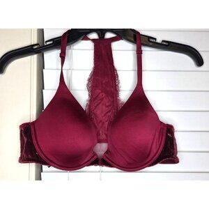 NWT Victorias Secret Lace-Trim Push-Up Bra 38A Red Mesh Racerback SEXY bralett